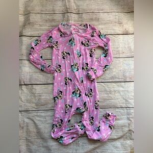 Disney Minnie Mouse Pink and White Pajama 24M Zippy Viscose One Piece